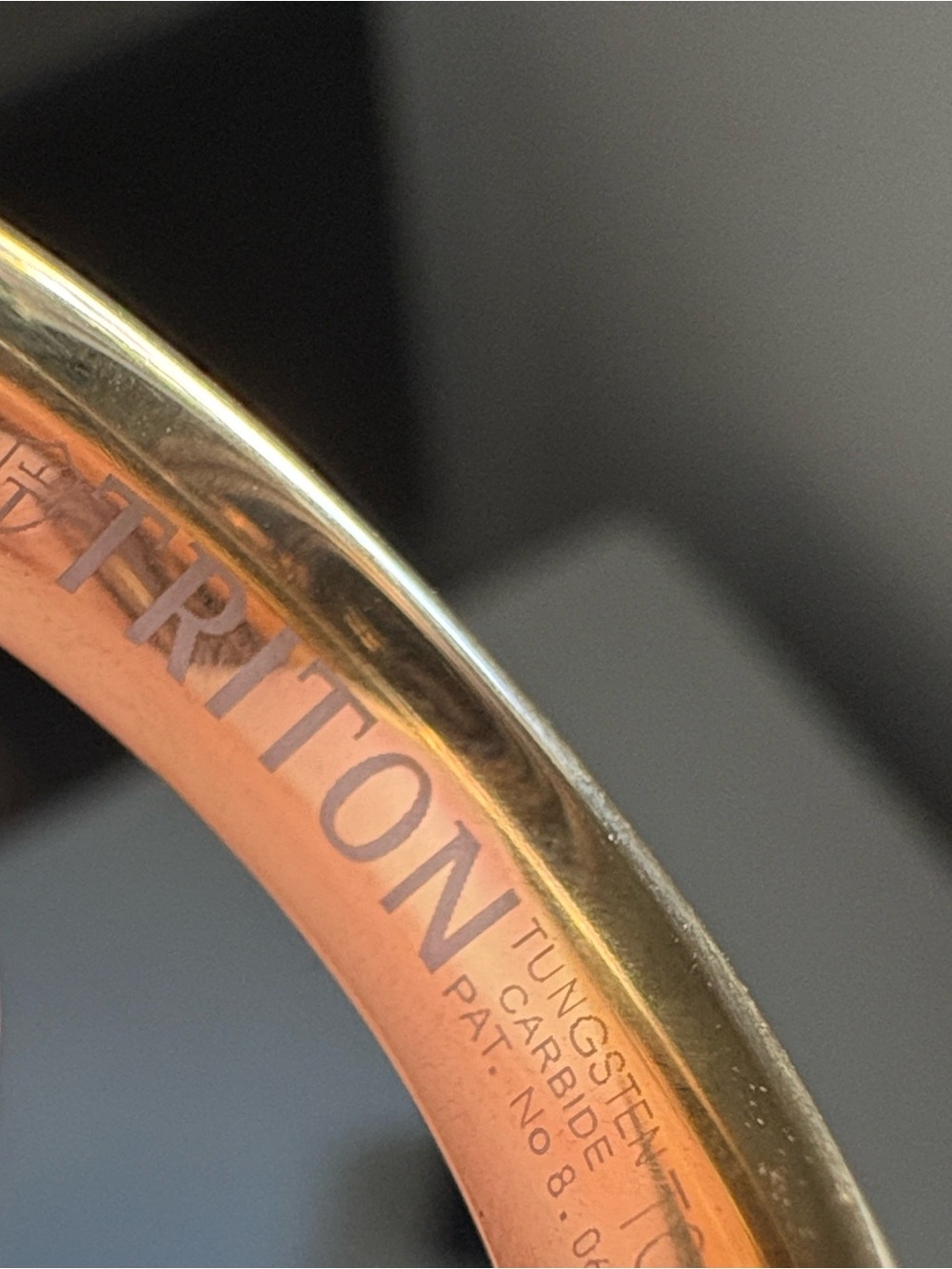 NWT [Triton] 6mm Tungsten Carbide Step Edge Comfort Wedding Band in Gold Mens 11 - Picture 10 of 14